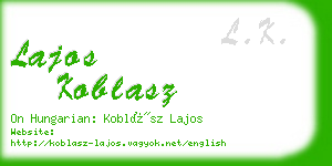 lajos koblasz business card